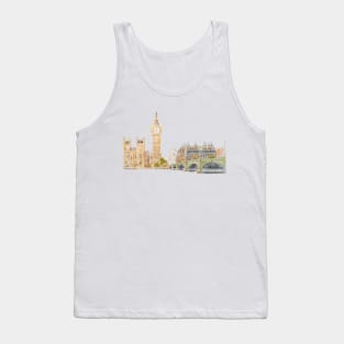 Big Ben and Westminster palace watercolor Tank Top